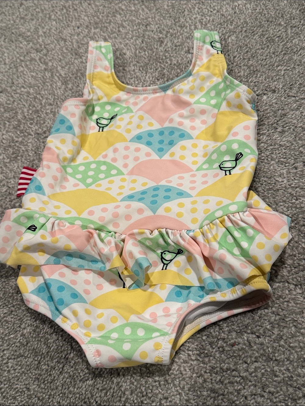 Solo any one piece baby bathing suit 12m ruffle